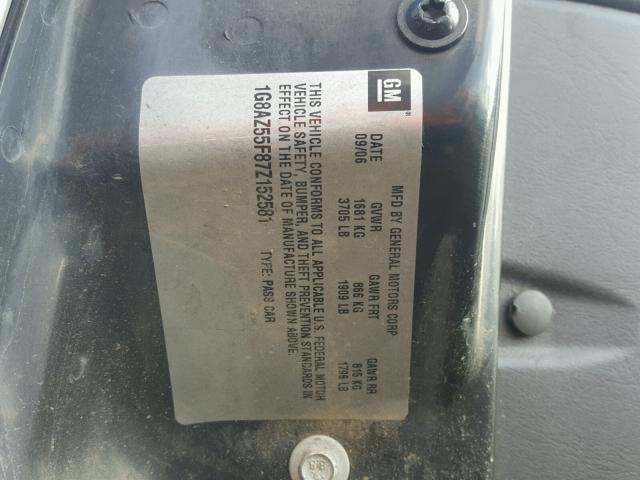 1G8AZ55F87Z152581 - 2007 SATURN ION LEVEL SILVER photo 10