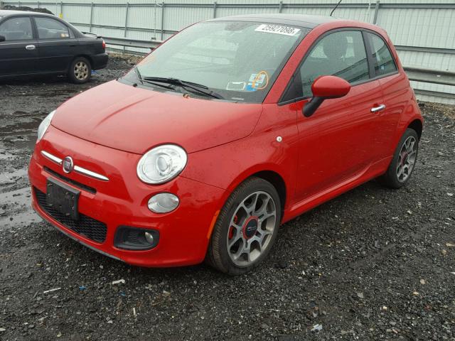 3C3CFFBR7CT365328 - 2012 FIAT 500 SPORT RED photo 2