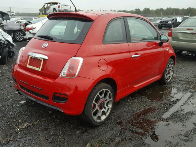 3C3CFFBR7CT365328 - 2012 FIAT 500 SPORT RED photo 4