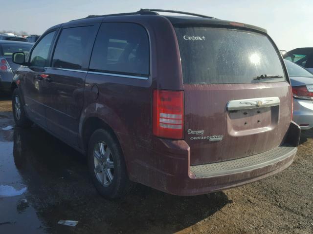 2A8HR54PX8R834008 - 2008 CHRYSLER TOWN & COU BURGUNDY photo 3