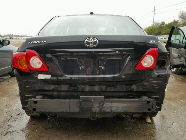 1NXBU4EE9AZ360463 - 2010 TOYOTA COROLLA BA BLACK photo 9