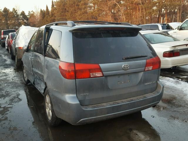 5TDZA22C24S212280 - 2004 TOYOTA SIENNA XLE BLUE photo 3