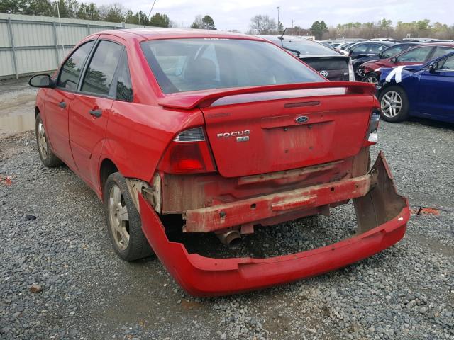 1FAFP34N27W214627 - 2007 FORD FOCUS ZX4 RED photo 3