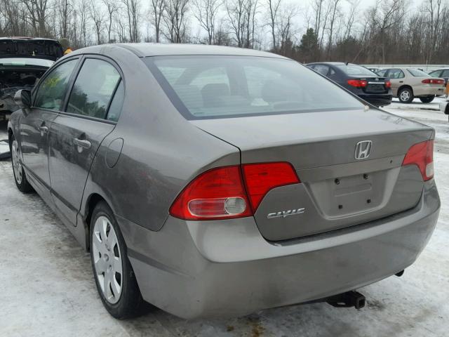 2HGFA16598H345858 - 2008 HONDA CIVIC LX SILVER photo 3