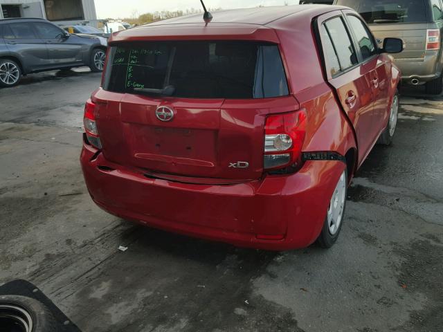 JTKKU4B47B1014715 - 2011 TOYOTA SCION XD RED photo 4