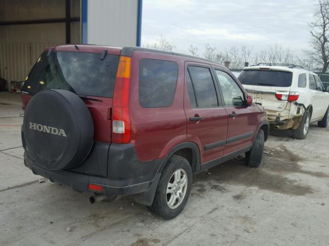 JHLRD78814C036690 - 2004 HONDA CR-V EX MAROON photo 4