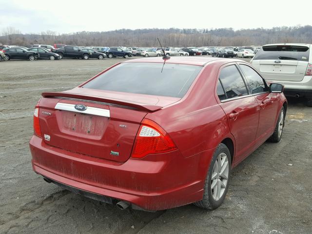 3FAHP0JG6AR228974 - 2010 FORD FUSION SEL RED photo 4