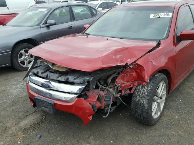 3FAHP0JG6AR228974 - 2010 FORD FUSION SEL RED photo 9