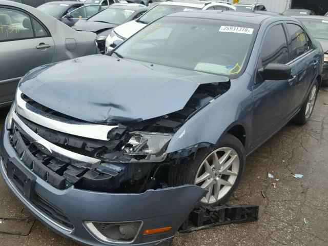 3FAHP0JG4CR104172 - 2012 FORD FUSION SEL BLUE photo 2