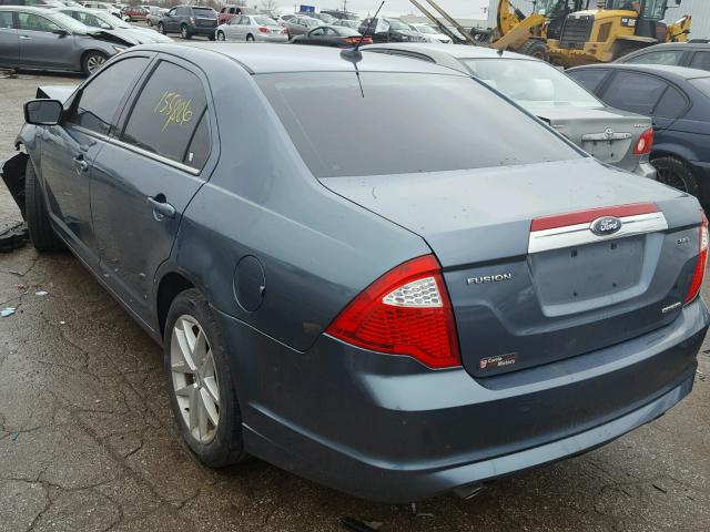 3FAHP0JG4CR104172 - 2012 FORD FUSION SEL BLUE photo 3