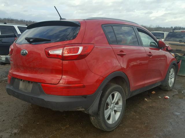 KNDPBCA24D7449141 - 2013 KIA SPORTAGE L RED photo 4