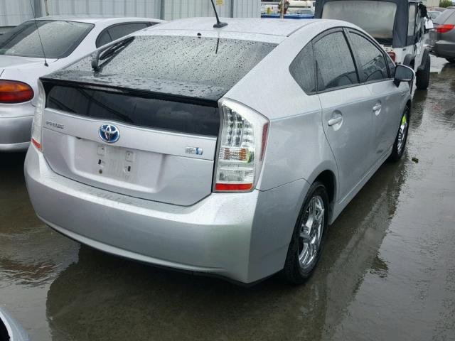 JTDKN3DU8A0054415 - 2010 TOYOTA PRIUS SILVER photo 4