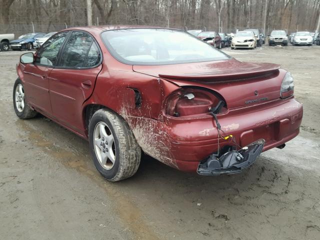 1G2WK52J81F135480 - 2001 PONTIAC GRAND PRIX BURGUNDY photo 3
