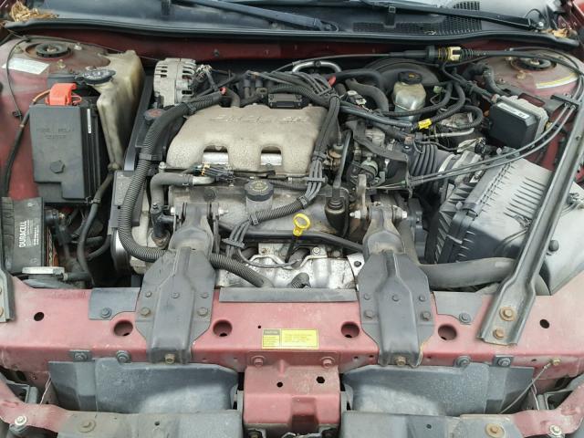 1G2WK52J81F135480 - 2001 PONTIAC GRAND PRIX BURGUNDY photo 7