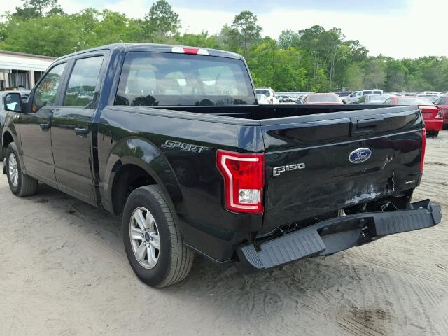 1FTEW1C87GFB21689 - 2016 FORD F150 BLACK photo 3