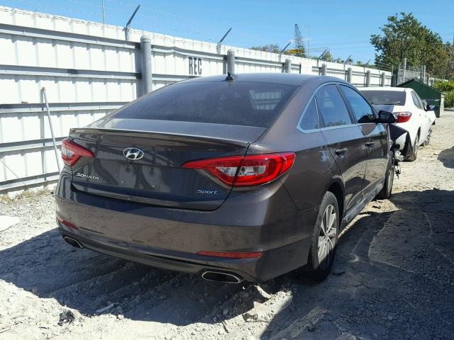 5NPE34AF1FH161136 - 2015 HYUNDAI SONATA SPO BROWN photo 4