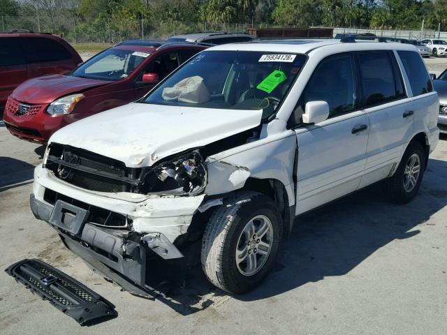 5FNYF18525B025160 - 2005 HONDA PILOT EXL WHITE photo 2