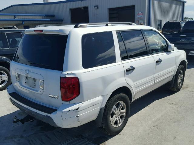 5FNYF18525B025160 - 2005 HONDA PILOT EXL WHITE photo 4