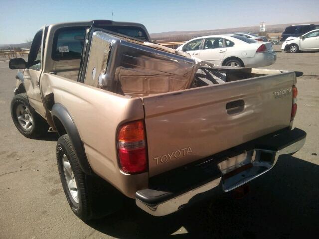 5TENM92N61Z793118 - 2001 TOYOTA TACOMA PRE GOLD photo 3