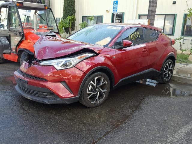 NMTKHMBX4JR001216 - 2018 TOYOTA C-HR XLE MAROON photo 2