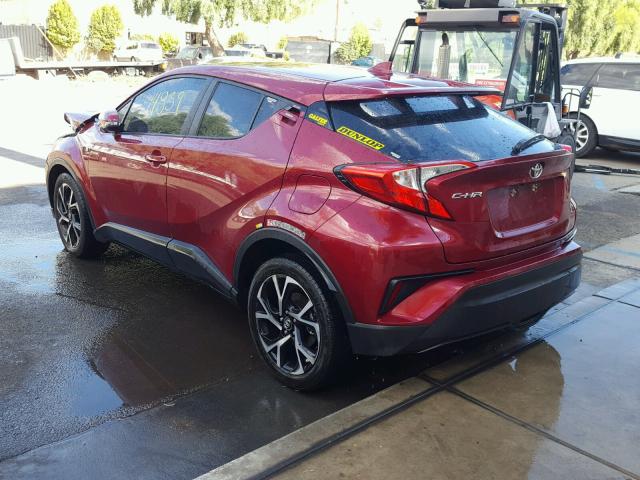 NMTKHMBX4JR001216 - 2018 TOYOTA C-HR XLE MAROON photo 3