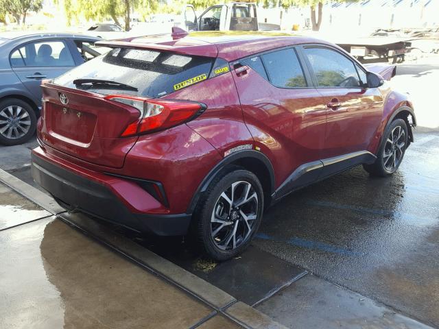 NMTKHMBX4JR001216 - 2018 TOYOTA C-HR XLE MAROON photo 4