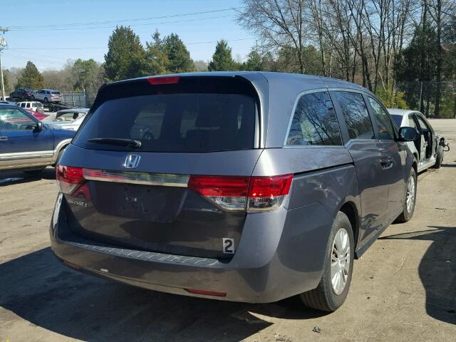 5FNRL5H2XFB077891 - 2015 HONDA ODYSSEY LX GRAY photo 4