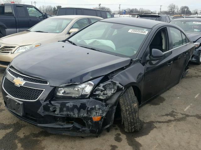 1G1PC5SB7E7252286 - 2014 CHEVROLET CRUZE LT BLACK photo 2