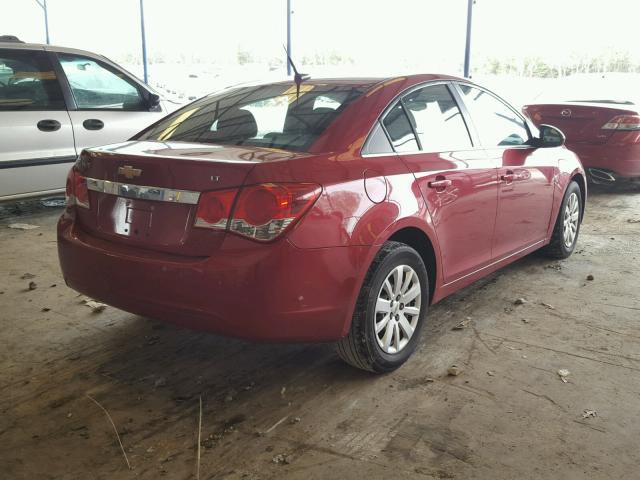 1G1PF5S9XB7199812 - 2011 CHEVROLET CRUZE LT BURGUNDY photo 4