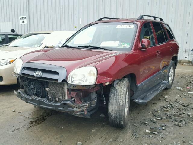 KM8SC13E85U911086 - 2005 HYUNDAI SANTA FE G RED photo 2