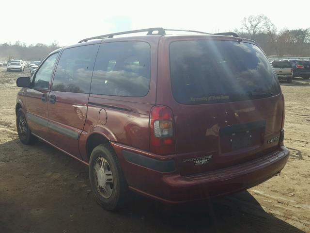 1GNDX03E31D231044 - 2001 CHEVROLET VENTURE MAROON photo 3