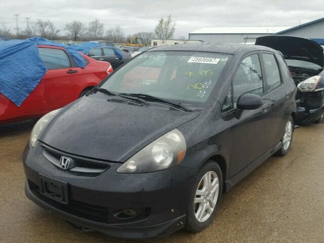 JHMGD38637S037537 - 2007 HONDA FIT S BLACK photo 2