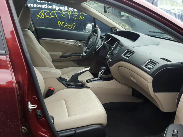 2HGFB2F80EH550610 - 2014 HONDA CIVIC EX მუქწითელი ფოტო 5