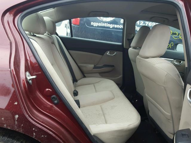 2HGFB2F80EH550610 - 2014 HONDA CIVIC EX მუქწითელი ფოტო 6