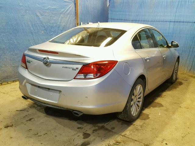 W04GW5EV9B1055164 - 2011 BUICK REGAL CXL SILVER photo 4