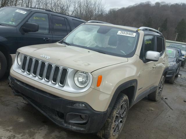 ZACCJBDT4FPC45672 - 2015 JEEP RENEGADE L TAN photo 2