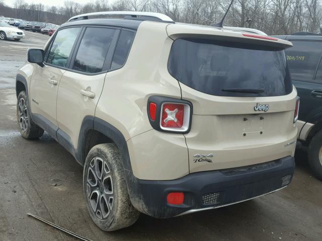 ZACCJBDT4FPC45672 - 2015 JEEP RENEGADE L TAN photo 3