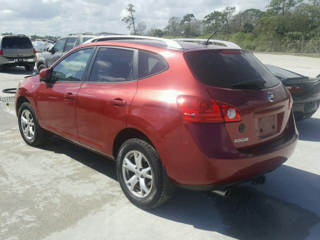 JN8AS58T08W022166 - 2008 NISSAN ROGUE S RED photo 3