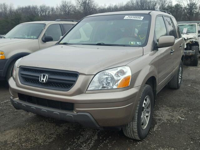 2HKYF184X4H536106 - 2004 HONDA PILOT EX BEIGE photo 2