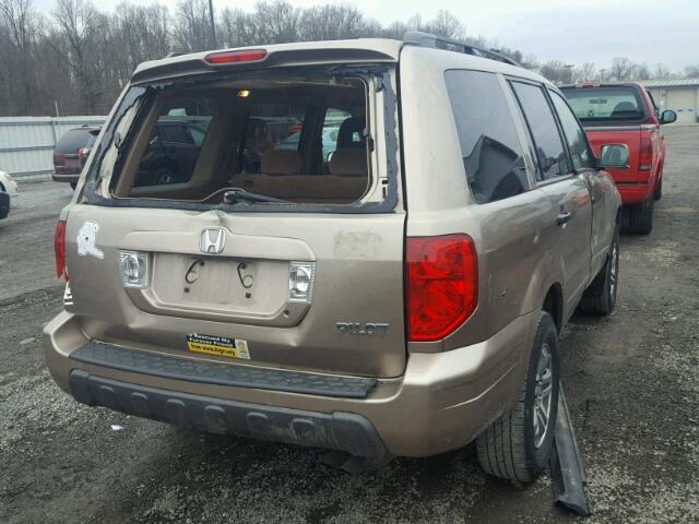 2HKYF184X4H536106 - 2004 HONDA PILOT EX BEIGE photo 4