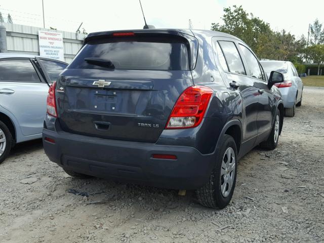 3GNCJKSB8GL136305 - 2016 CHEVROLET TRAX LS GRAY photo 4