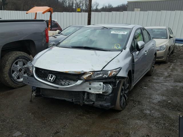 19XFB2F91FE097151 - 2015 HONDA CIVIC EXL SILVER photo 2