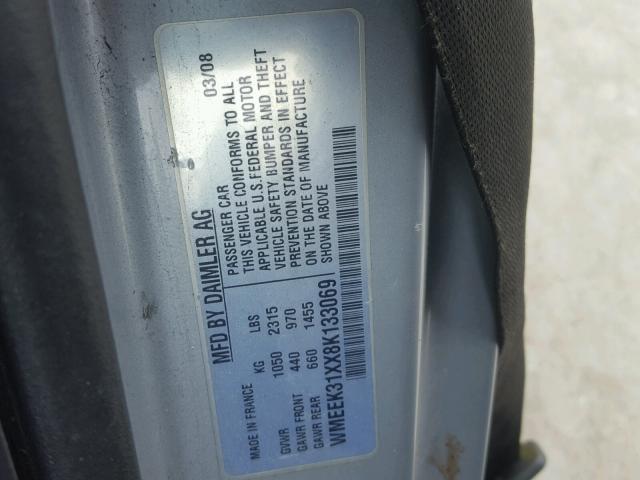 WMEEK31XX8K133069 - 2008 SMART FORTWO PAS 黄色 照片 10