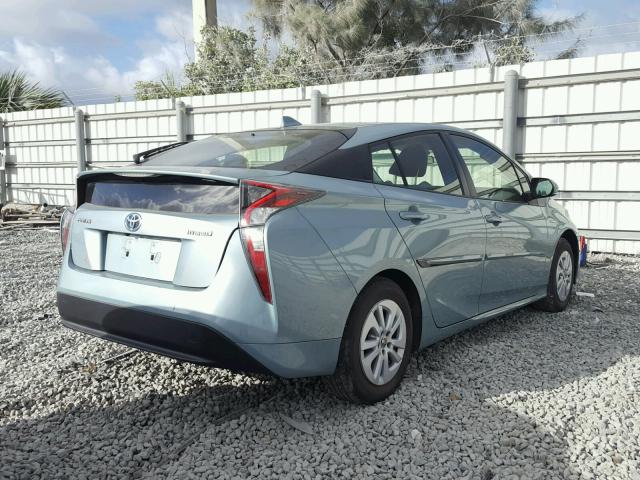 JTDKBRFU4G3023484 - 2016 TOYOTA PRIUS TEAL photo 4