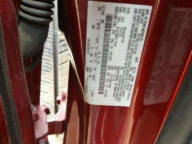 1FADP3F24DL280085 - 2013 FORD FOCUS SE RED photo 10