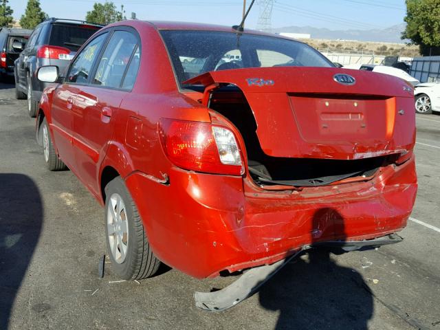 KNADH4A36A6684283 - 2010 KIA RIO LX RED photo 3