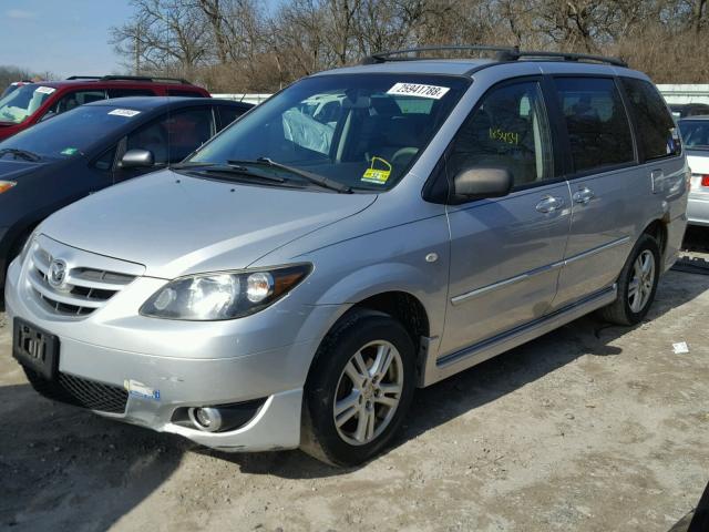 JM3LW28A840516821 - 2004 MAZDA MPV WAGON SILVER photo 2