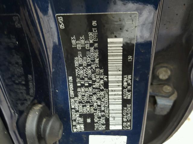 JTEGD21A230066152 - 2003 TOYOTA HIGHLANDER BLUE photo 10