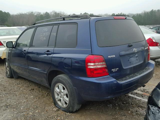 JTEGD21A230066152 - 2003 TOYOTA HIGHLANDER BLUE photo 3