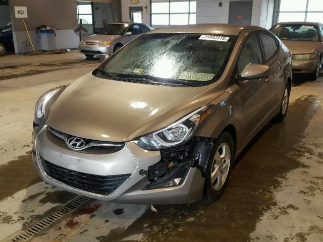 5NPDH4AE7FH648250 - 2015 HYUNDAI ELANTRA SE TAN photo 2